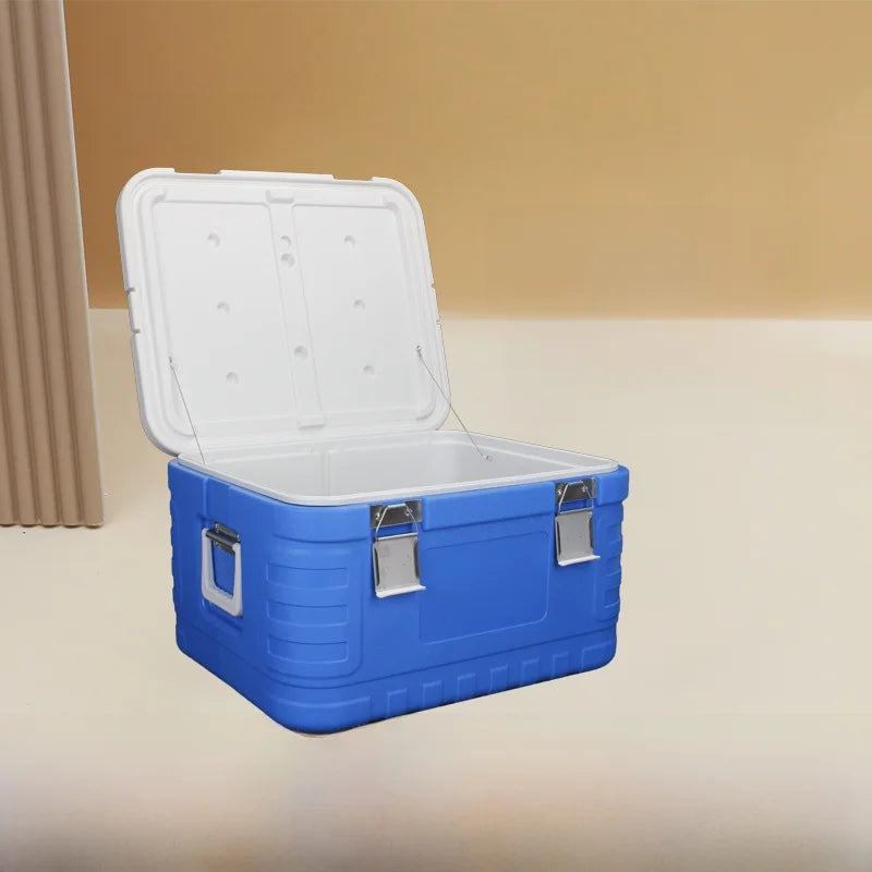 Portable PU Thermal Insulation Box Refrigerator 24L with Pull Rod for Outdoor Camping Fishing Stall Selling Wheel Mobile Ice Box