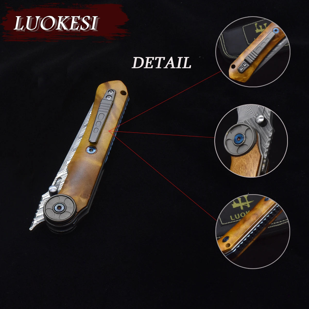 8.23 inch VG10 Damascus steel blade gold camphor wood handle folding knife Christmas gift knife fruit knife outdoor camping EDC
