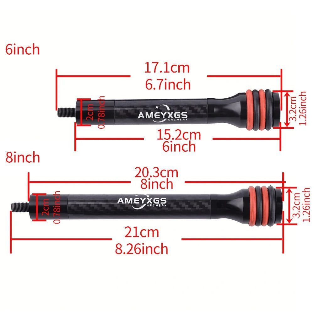 Archery 6/8/10/12 Inch Balance Bar Shock Absorber Rod CNC Stabilizer Carbon for Bow Hunting Shooting Bow Stabilizer Accessories