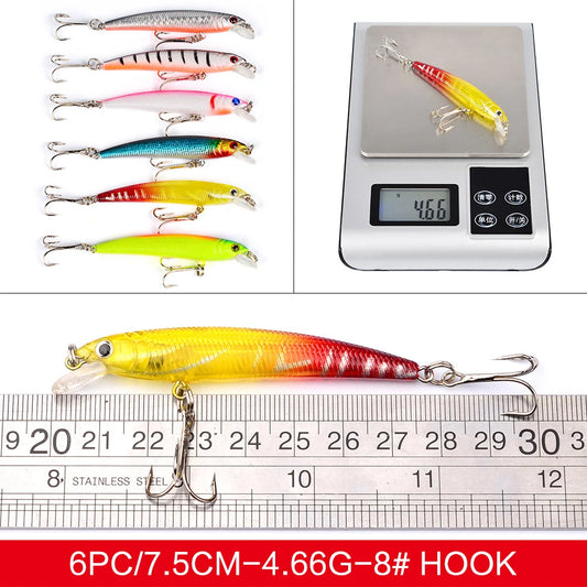 43Piece Fishing Lures Kit for Saltwater and Freshwater Fishing Gear Gifts for Men Soft Hard Fishing Lures Baits Set with Hooks