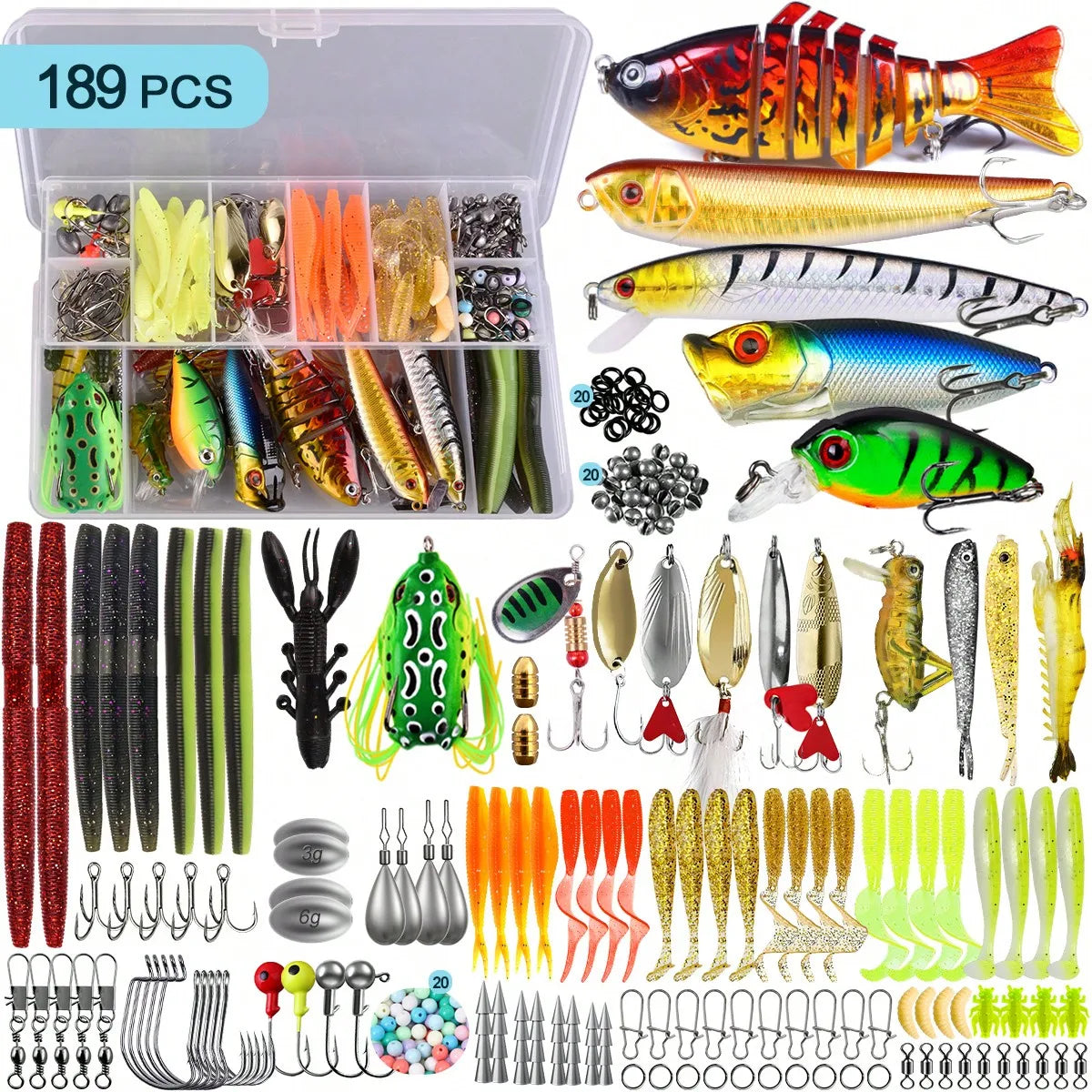 Practical Multifunctional Fishing Bait Kit Vivid Simulation Lure Design Durable Angling Supplies Perfect For Daily Freshwater Saltwater Outdoor Fish Catching Activities