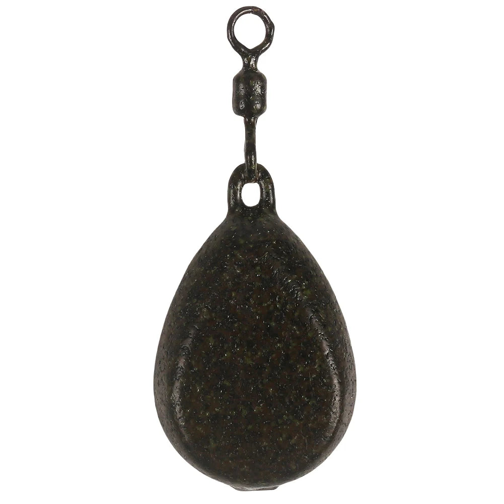 57g Carp Fishing Tackle Lead Weight Flat Pear Carp Fishing Weight Casting Drop Shot Fishing Weight for Carp Fishing Secure Clip