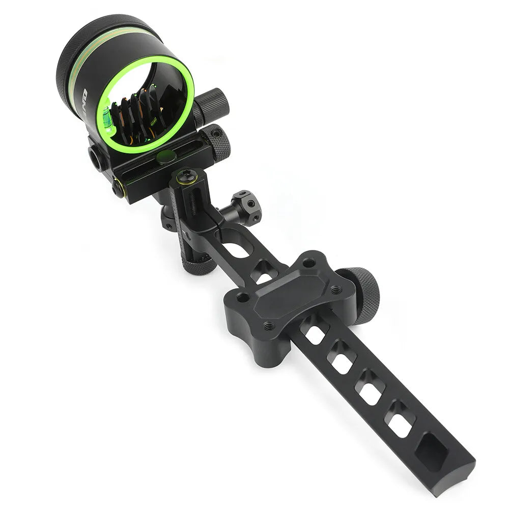 Archery Adjustable 0.019'' Fiber Optic 5Pin Bow Sight Alloy Right Hand Compound Bow Hunting Target Shooting Practice Outdoor Acc