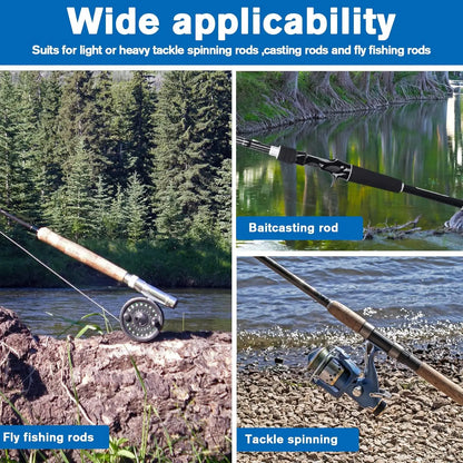 Bike Fishing Rod Holder for Bicycle, Secures 2 Fishing Poles with Easy Mount Clamps, Durable ABS Rod Rack for Transport