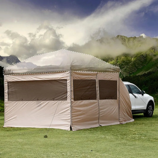 5pcs Sidewalls for 10X10 Commercial Instant Canopy Tent Converts Canopy into Tent for Camping with Removable SUV Tailgate - Kha
