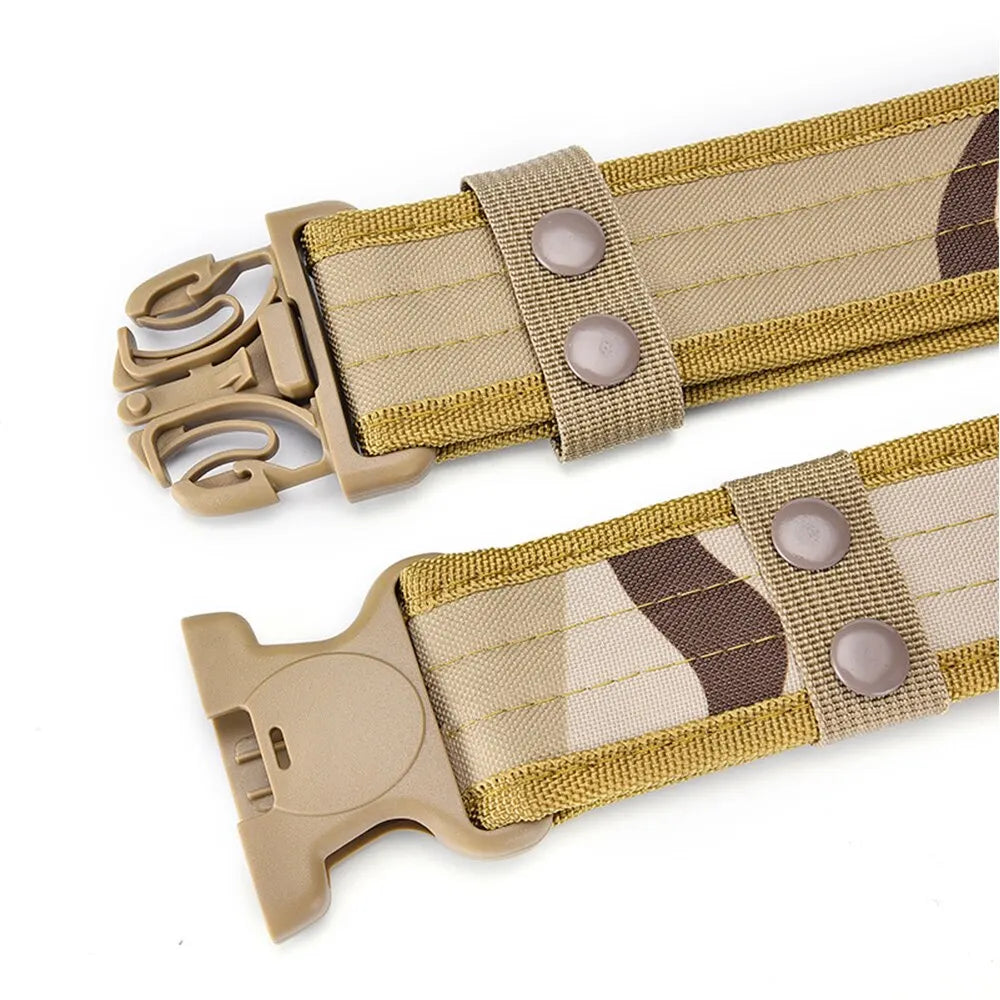 Activity Nylon Oxford Cloth Tactical Belt, Men's Wide Waist Belt for Hiking Work, Outdoor Camouflage Mountaineering Gear