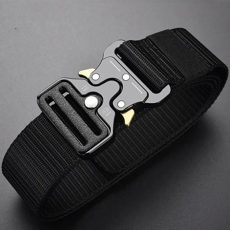 Activity Nylon Oxford Cloth Tactical Belt, Men's Wide Waist Belt for Hiking Work, Outdoor Camouflage Mountaineering Gear