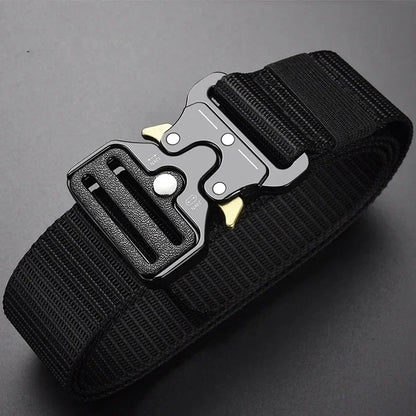 Activity Nylon Oxford Cloth Tactical Belt, Men's Wide Waist Belt for Hiking Work, Outdoor Camouflage Mountaineering Gear