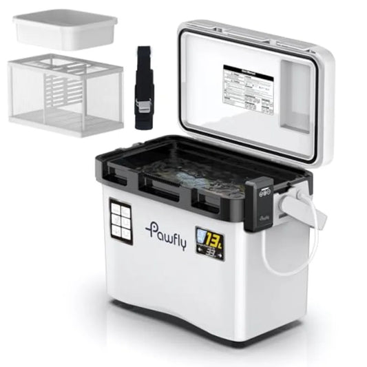 Live Bait Cooler, 13-19 QT Leak-Proof Fishing Cooler with Rechargeable Aerator, Portable Fish Livewell for Boat, Insulated Minn
