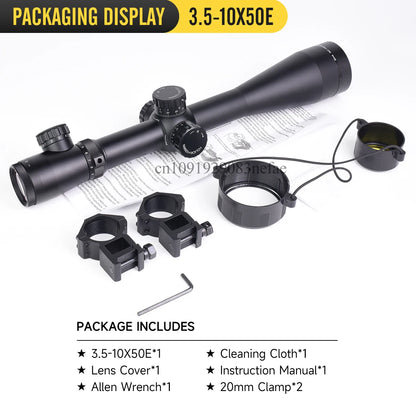 LP M3 3.5-10x50 Tactical HD Scope No Parallax Optics Hunting Scope Multi Coated Sight Adjustment Shockproof Waterproof Telescope
