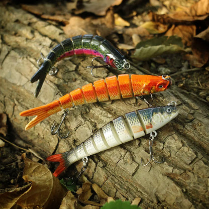 10pcs Multi-Section Swimbait Crankbaits Fishing Lures Set For Pike 11cm 10g