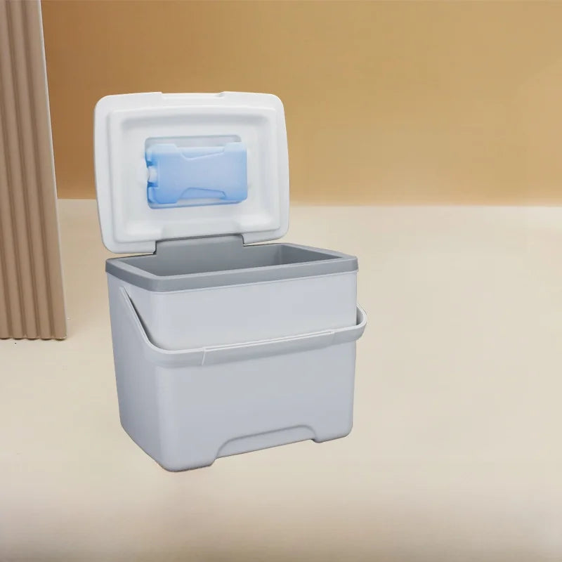 Portable PU Thermal Insulation Box Refrigerator 24L with Pull Rod for Outdoor Camping Fishing Stall Selling Wheel Mobile Ice Box