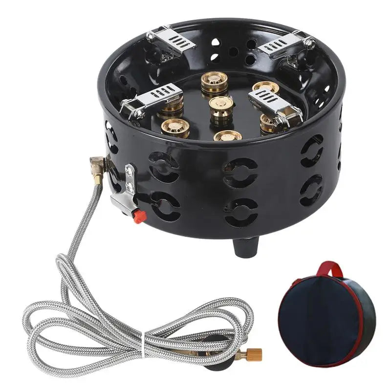 19800W Camping Gas Burner 7-Core Strong Fire Power Portable Cassette Stove Electronic ignition Outdoor Hiking Picnic Supplies
