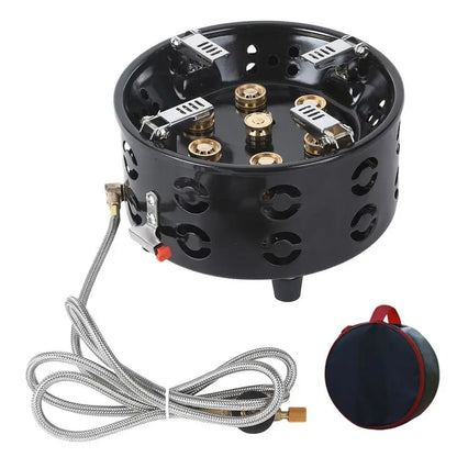 19800W Camping Gas Burner 7-Core Strong Fire Power Portable Cassette Stove Electronic ignition Outdoor Hiking Picnic Supplies