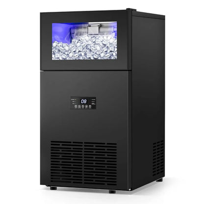 Commercial Ice Maker 160Lbs/24H 35Lbs Storage 15" Wide Under Counter 63 Cubes Self Clean Stainless Steel Built-in, Custom