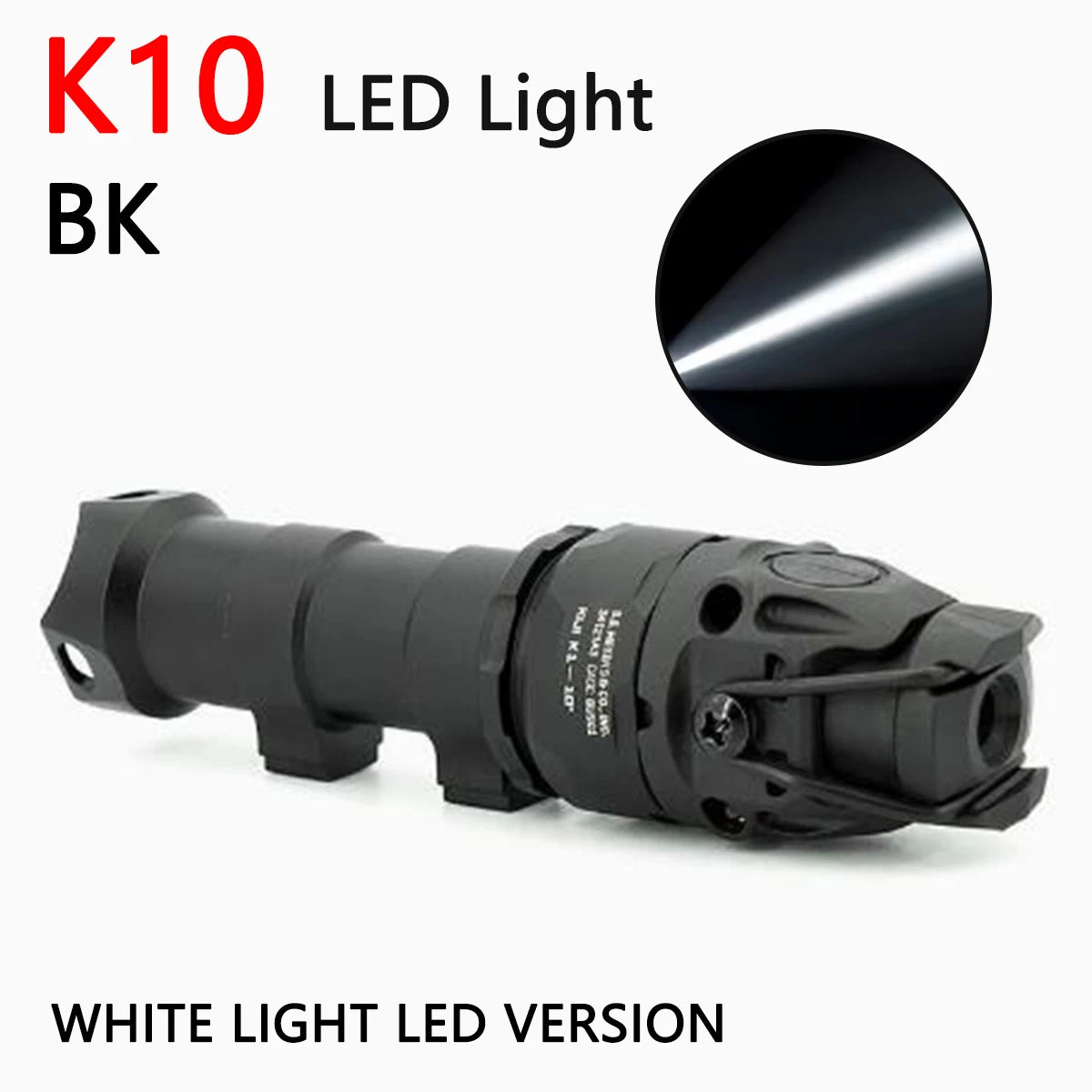 Tactical KIJI K10 IR Light Aluminum CNC IR 850nm Illumination Hunting Scout Light K10 IR/LED Flashlight Fit MICH2000 ARC Helmet