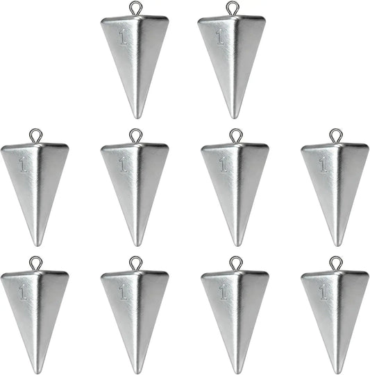 Fishing Weights Pyramid Sinkers Kit 1oz 2oz 3oz 4oz for Ocean Saltwater Surf Fishing Gear Tackle