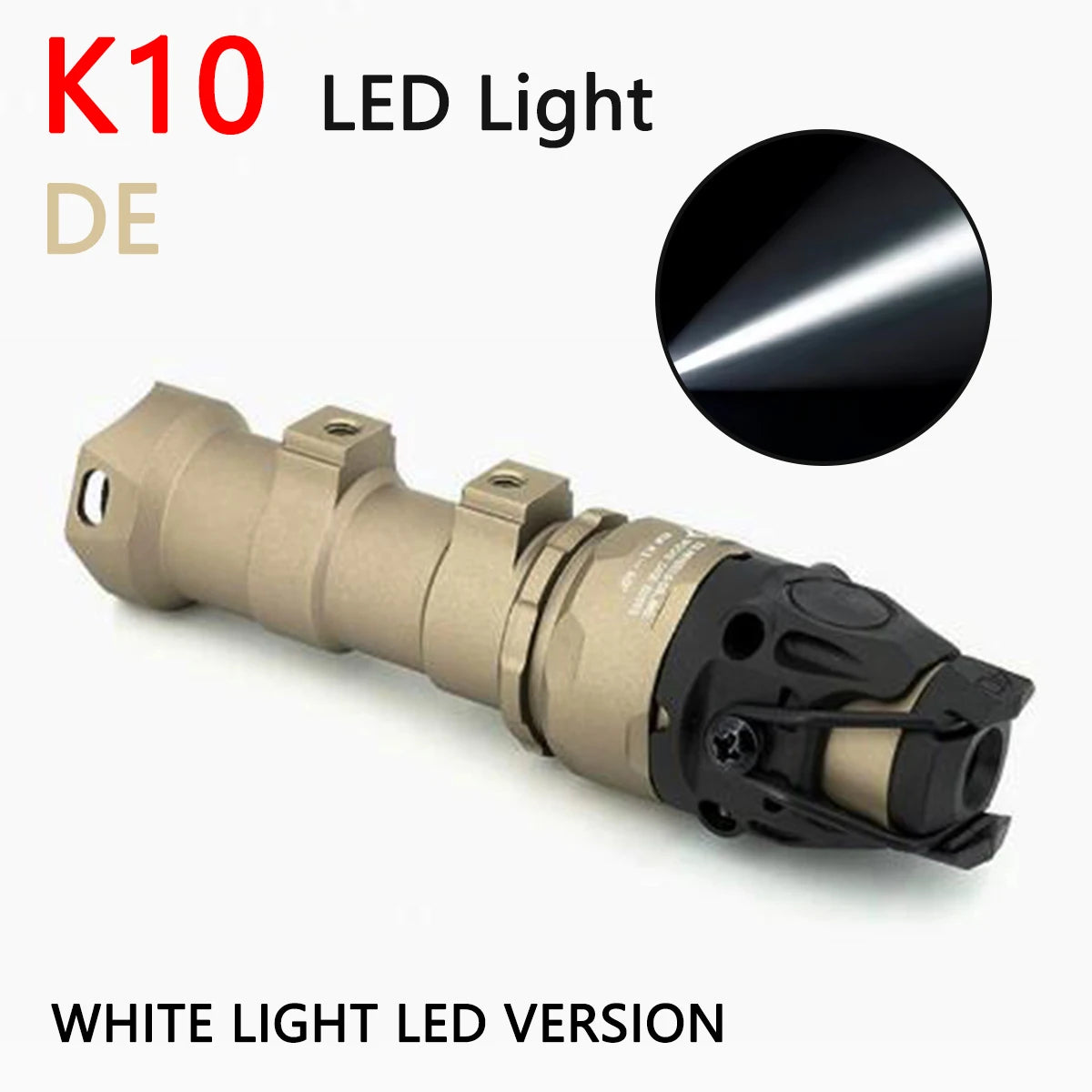 Tactical KIJI K10 IR Light Aluminum CNC IR 850nm Illumination Hunting Scout Light K10 IR/LED Flashlight Fit MICH2000 ARC Helmet
