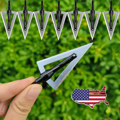 Archery Aluminum + Steel 12pcs Blade 120grain Tips Durable Arrowhead Screw-in Broadheads Hunting for Bow Target DIY Arrow Shaft