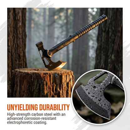 Multifunctional Outdoor Camping Utility Axe Non-slip Ribbed Handle Triple Rivet Reinforced With Bottle Opener Hex Wrench Emergency Hammer Portable Survival Gear For Camping Hiking Backpacking