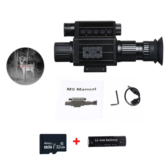 Megaorei Digital Night Vision Monocular HD 1080P Infrared Night Vision Scope1X-4X Hunting Riflescope with Camera 940nm IR