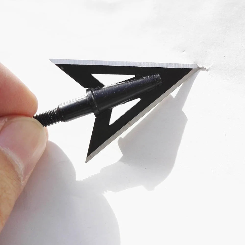 12PCS Archery Arrowheads 2 Blades Metal 100Grain Broadheads Hunting Tips Target Shooting