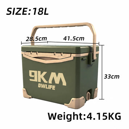 9KM 10L 18L 26L Fishing Cooler Box Fishing Bucket Storage Tackle Box Outdoor Insulated Ice Chest Box for Fishing Camping Boating