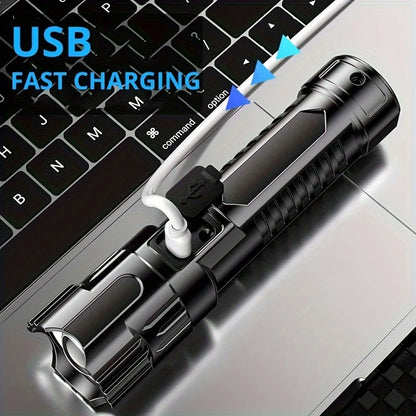 Super Bright XHP50 Powerful Led Flashlight Power Bank Torch Light USB Rechargeable Camping Tactical Flashlights with COB Lamp