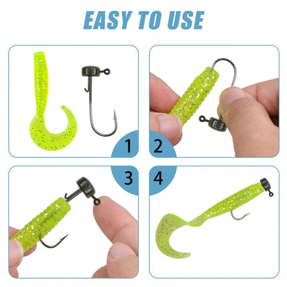 25Pcs Ned Rig Jig Heads Baits Hooks Finesse Mushroom Fishing Bass Trout Crappie Jig Hooks for Soft Plastic Fising Lure
