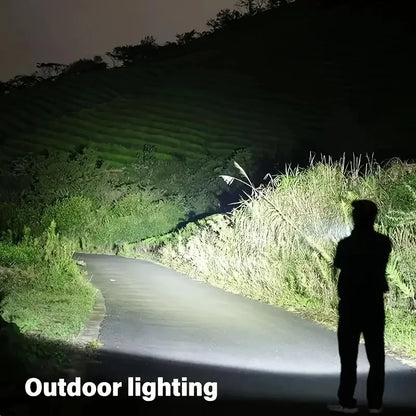 Super Bright XHP50 Powerful Led Flashlight Power Bank Torch Light USB Rechargeable Camping Tactical Flashlights with COB Lamp