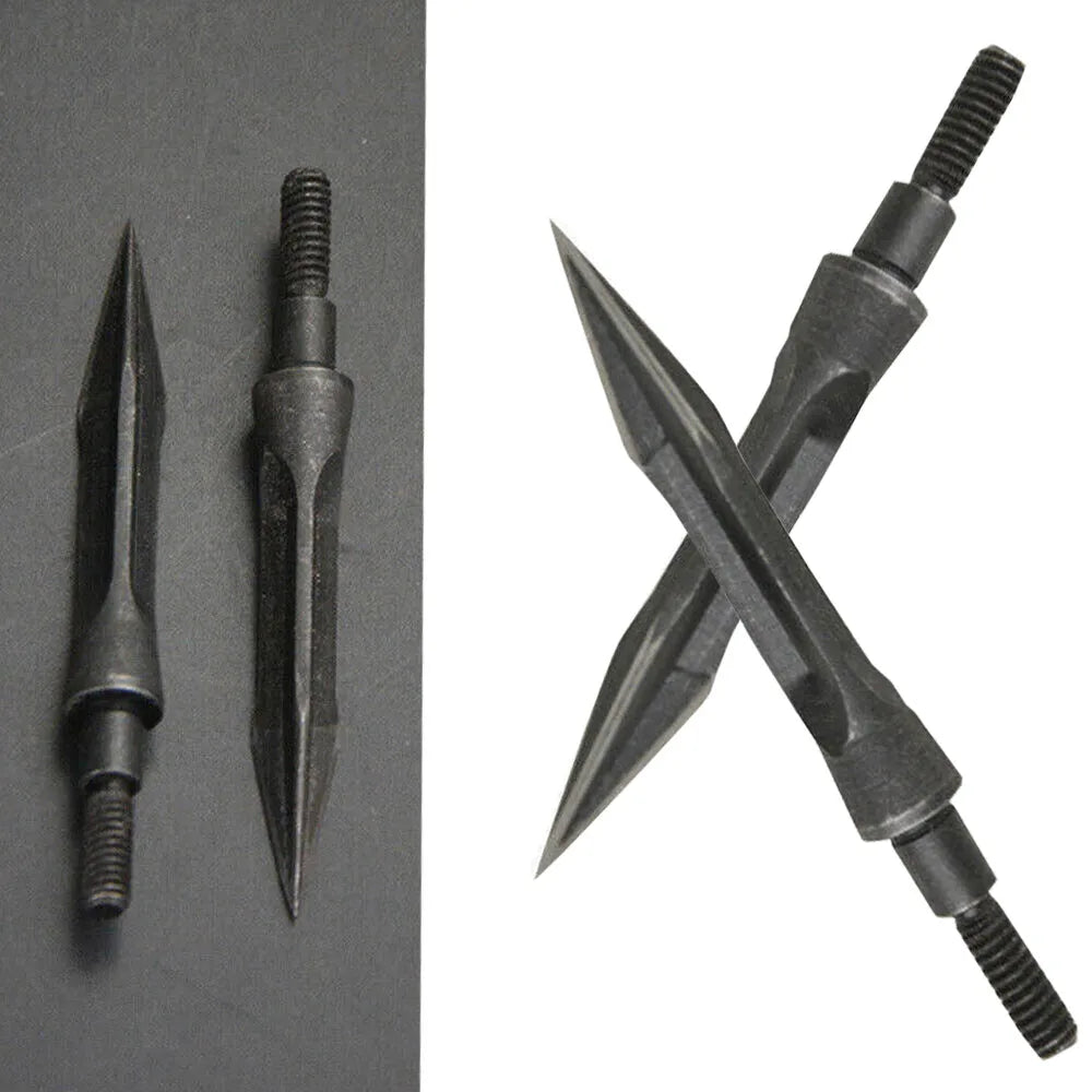 12pcs Archery Blade Broadheads 112Grain Arrowhead Carbon Steel Screw-in Arrowheads Points Tips Archery Target Hunting Shooting