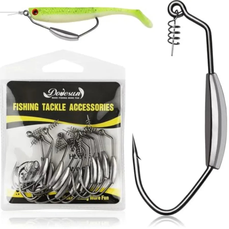 12PCS/44PCS Weighted Swimbait Hooks Weighted Fishing Hooks Saltwater Freshwater Worm Weedless Hooks for Bass Fishing 3/0 4/0 5/