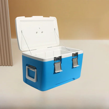 Portable PU Thermal Insulation Box Refrigerator 24L with Pull Rod for Outdoor Camping Fishing Stall Selling Wheel Mobile Ice Box
