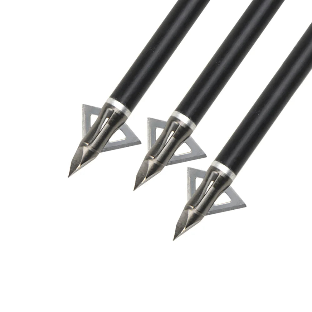 12X 100grain Archery Blade Arrowheads Sharp Broadheads Stainless Steel Arrow Tips for Bow Hunting Target Shooting Accessories