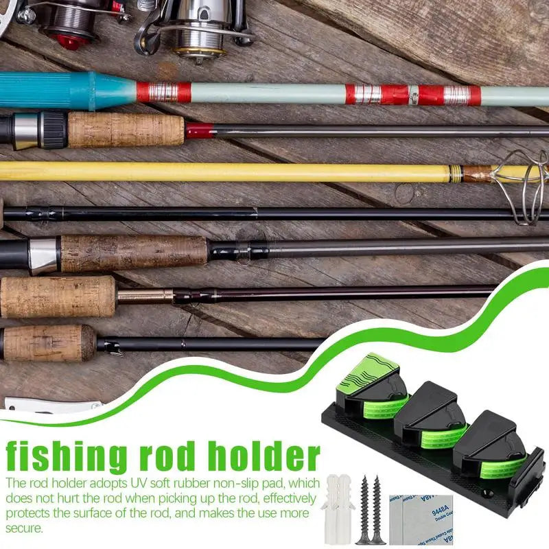 Wall Mounted Fishing Rod Rack Wall Fishing Pole Management Holders Angling Equipment Organization Accessories For Husband Dad