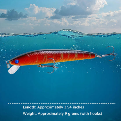 10PCS 10cm 9g Sinking Minnow Fishing Lure Long Casting Wobbler Crankbait Artificial Hard Bait for Bass Pike Trout Fishing Tackle