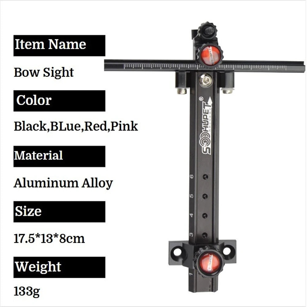 Aluminum Alloy Recurve Bow Sight Color 6inch Right/Left Hand for Archery Target Hunting Shooting Aiming Tool Accessory