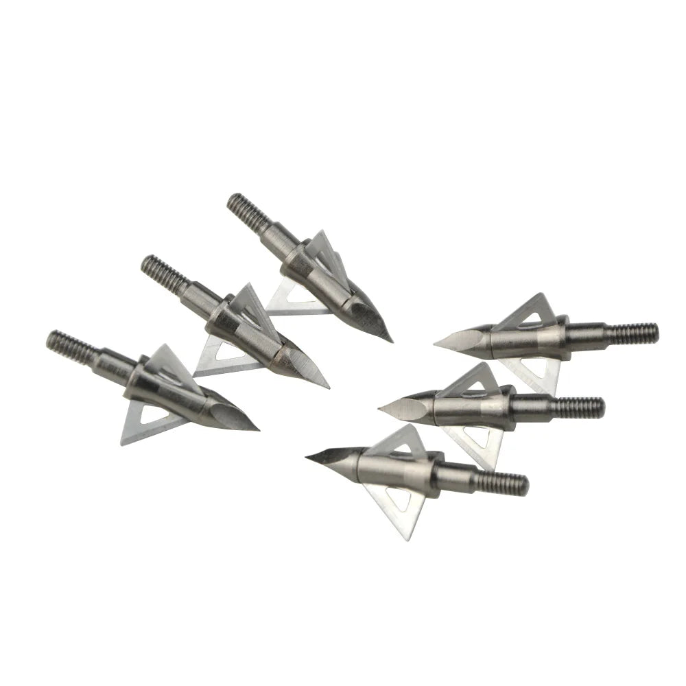 12X 100grain Archery Blade Arrowheads Sharp Broadheads Stainless Steel Arrow Tips for Bow Hunting Target Shooting Accessories