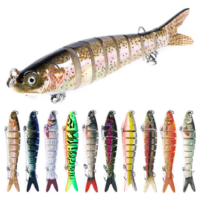 10pcs Multi-Section Swimbait Crankbaits Fishing Lures Set For Pike 11cm 10g