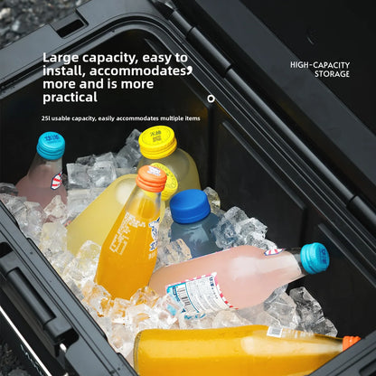MOUNTAINHIKER Camping Ice Box 25L Portable Large Capacity Car Refrigerator Food Barbecue Cold Storage Outdoor Beach Fishing BBQ