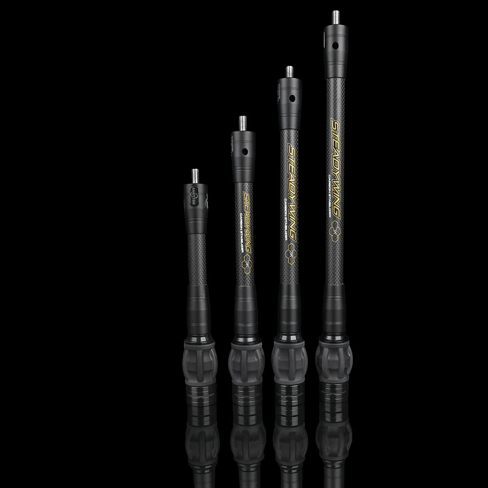 Archery Bow Stabilizer 3k Carbon Fibre Shock Absorber Damp Balance Rod 6/8/10/12/15 Inch for Bow Hunting Shooting Sports