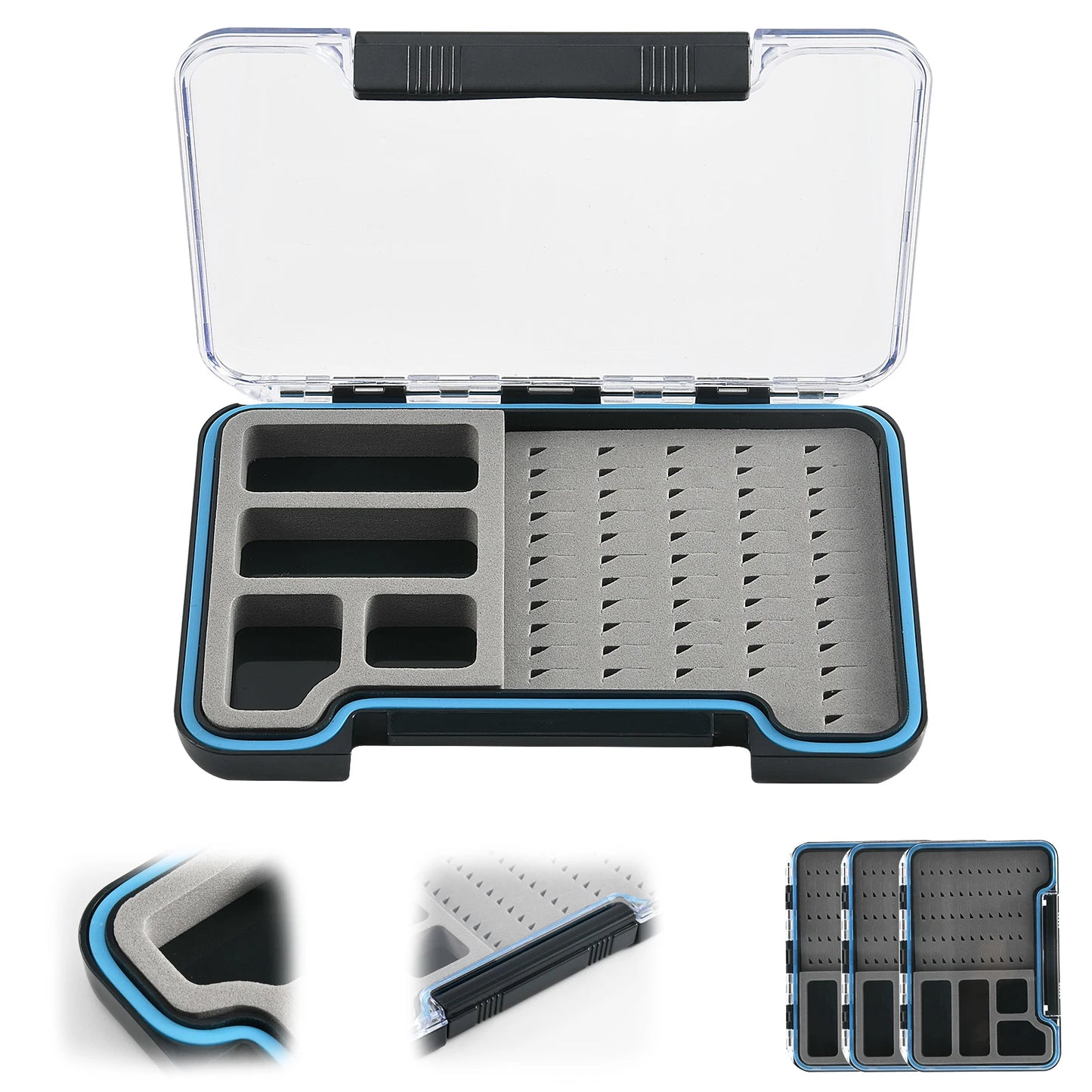 Goture Waterproof Fly Fishing Lure Bait Trout Flies Storage Box Case Container Fish Lure Bait Portable Fly Fishing Box