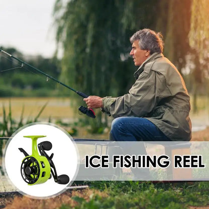 Ice Fishing Reel Large Spool Diameter Inline Freespool Reel Wear-Resistant 31 BB Ice Fishing Gear for Sea Lake Pond Metal Spool