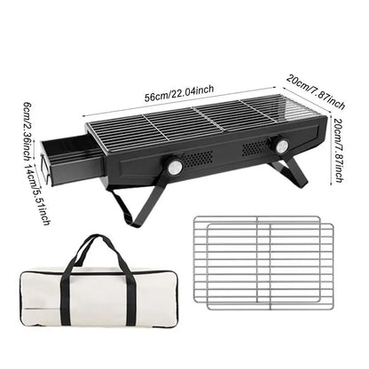 Folding Camping BBQ Grill Charcoal Barbecue Grills Portable Wood Stove Picnic Wood Burning Charcoal Grill Burner For Camping