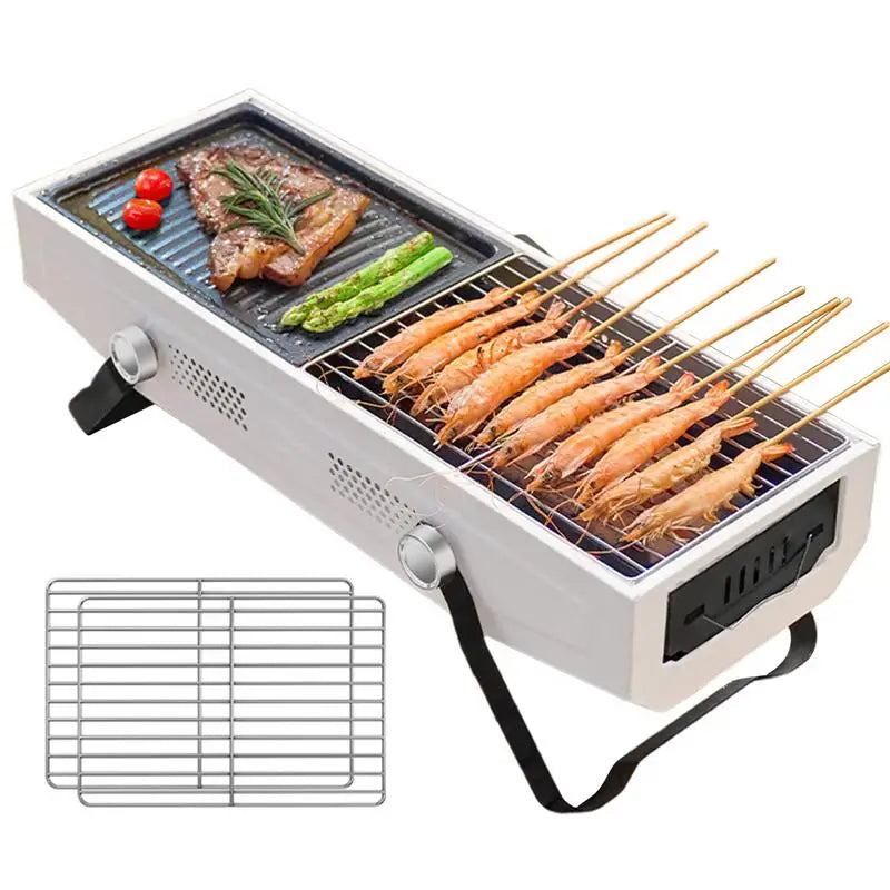 Folding Camping BBQ Grill Charcoal Barbecue Grills Portable Wood Stove Picnic Wood Burning Charcoal Grill Burner For Camping