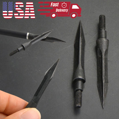 12pcs General Thread Arrow Tips High Carbon Steel Arrowheads Outdoor Archery Shooting Target Broadhead Hunting Arrowhead