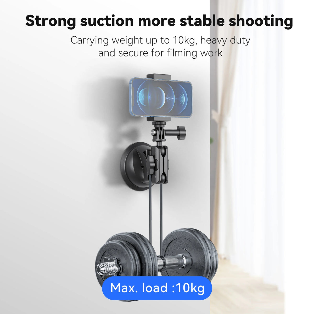 TELESIN Action Camera Phone Suction Cup Holder 360° Rotation Car Phone Stand For GoPro Insta360 DJI OSMO Action Smart Phone
