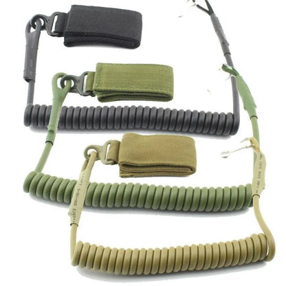 Elastic Lanyard Rope Tactical Anti-lost Spring Safety Strap Gun Rope For Key Ring Chain Flashlight Hunting Accessories