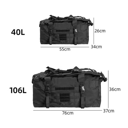 106L 40L Luggage Duffel Bag Camping Backpack Tactical Large Bag Men's Hiking  Mountaineering Trip Utility Gym Weekend Travel Bag