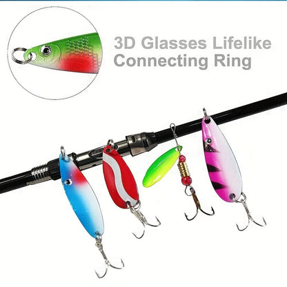 30pcs Fishing Lures Set Spinners Spoons Crankbaits Bass Metal Jigs